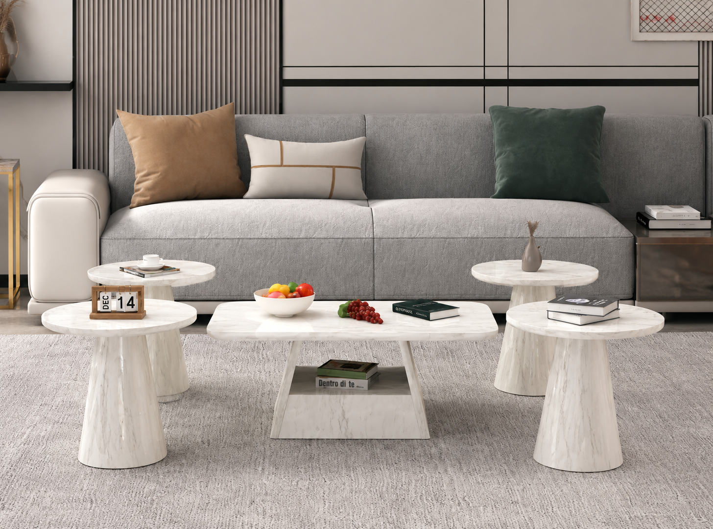 0d231db1-9f34-4160-9d9e-3c42a51e2cb7 طقم طاولات خشب بدهان قشره زان - الصورة 1